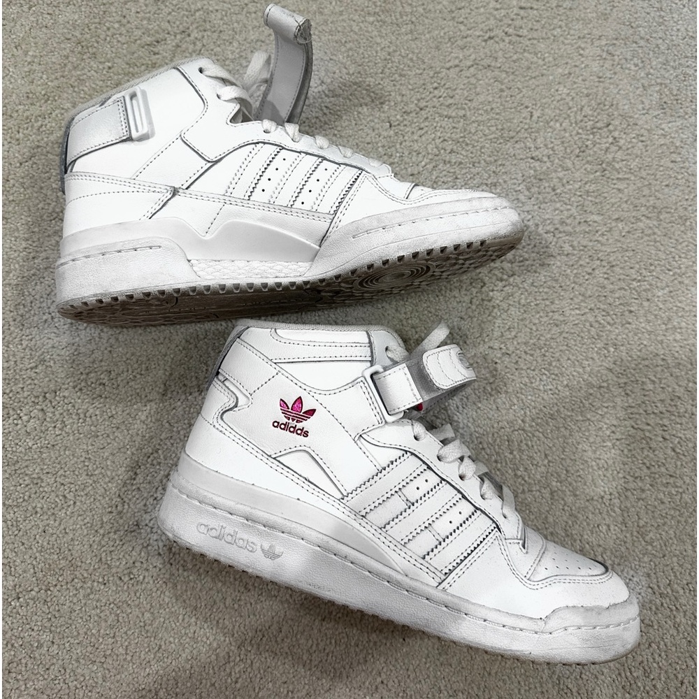 Adidas Forum Mids White and Pink
